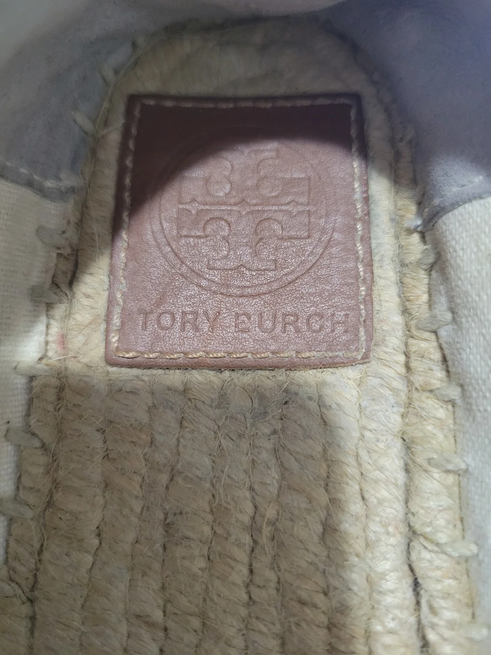 Tory Burch Cream and Tan Crochet Espadrille Flats